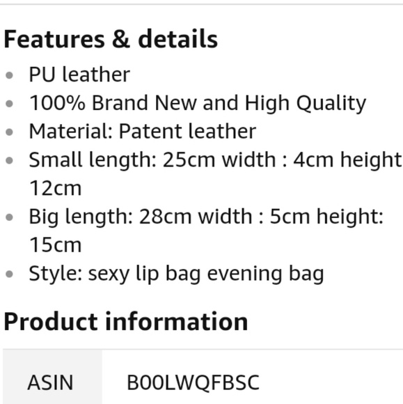 💋Hot Lips Clutch/ Purse- black - Picture 4 of 4